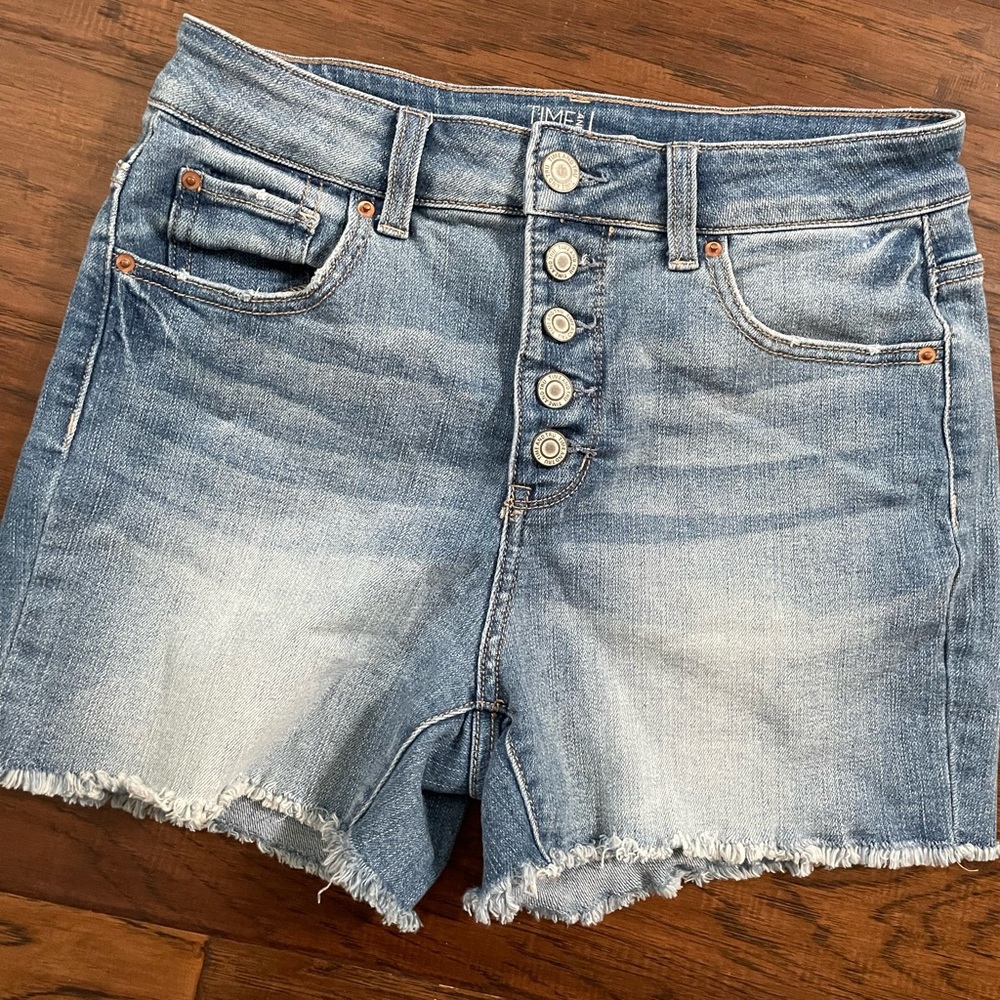 Button-fly Denim Shorts